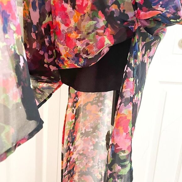 W118 Walter Baker NWT Floral Marble Sleeveless Sheer Racerback Lined Maxi Dress - Picture 12 of 15